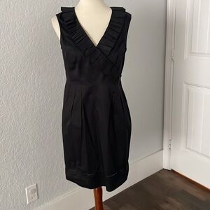Loft black ruffle collar dress. Size 10P